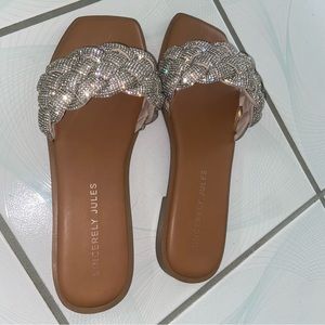 Sincerely Jules Bling Rhinestone Braided Band Sandals